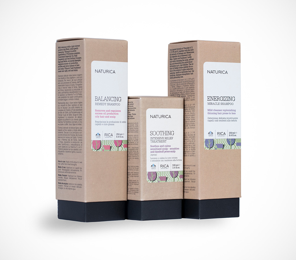 Packaging cosmetico: Scatole per shampoo e lozione Naturica